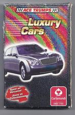 Luxury cars: auto kwartetspel van ace trumps / cartamundi, Ophalen of Verzenden, Zo goed als nieuw, Kwartet(ten)