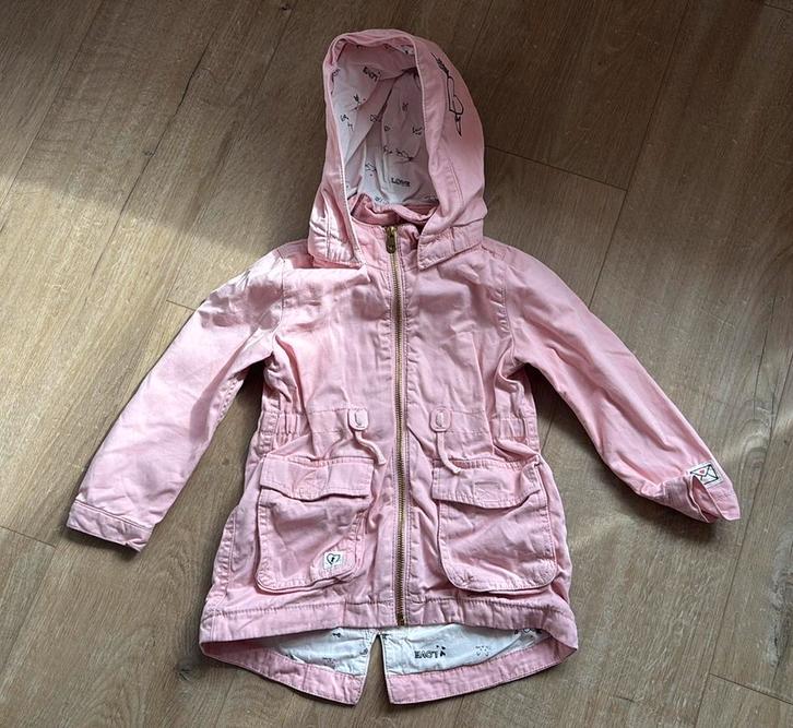 H&M katoenen jas roze 98, Kinderen en Baby's, Kinderkleding | Maat 98, Zo goed als nieuw, Meisje, Jas, Ophalen of Verzenden