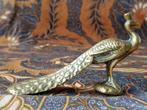 Mooi antiek beeldje uit Engeland van een pauw 10 cm. 1900., Antiek en Kunst, Antiek | Koper en Brons, Ophalen of Verzenden, Koper