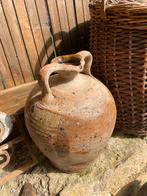 Brocante Franse wijnkruik, kruik - bruin gres, Ophalen of Verzenden