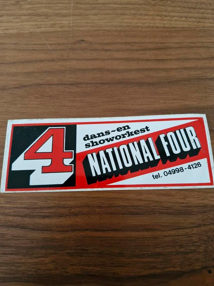 1321 National Four Dansorkest Sticker, Verzamelen, Stickers, Gebruikt, Overige typen, Ophalen of Verzenden