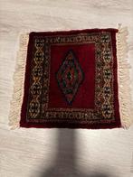 Antiek Handgeknoopt Tapijtje - Rood met Geometrisch Patroon, Ophalen of Verzenden