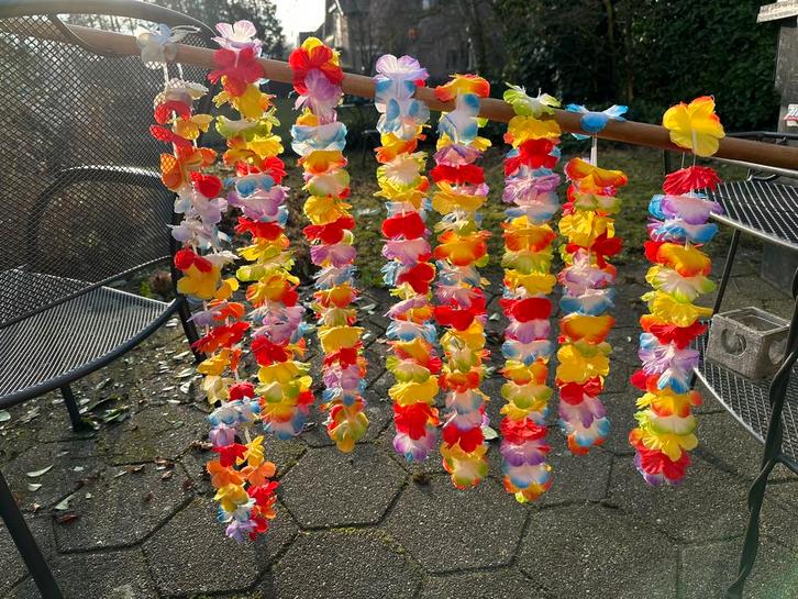 8 Bloemenslingers, Hawaiiaanse kettingen, festival, carnaval, Kleding | Dames, Carnavalskleding en Feestkleding, Carnaval, Ophalen of Verzenden