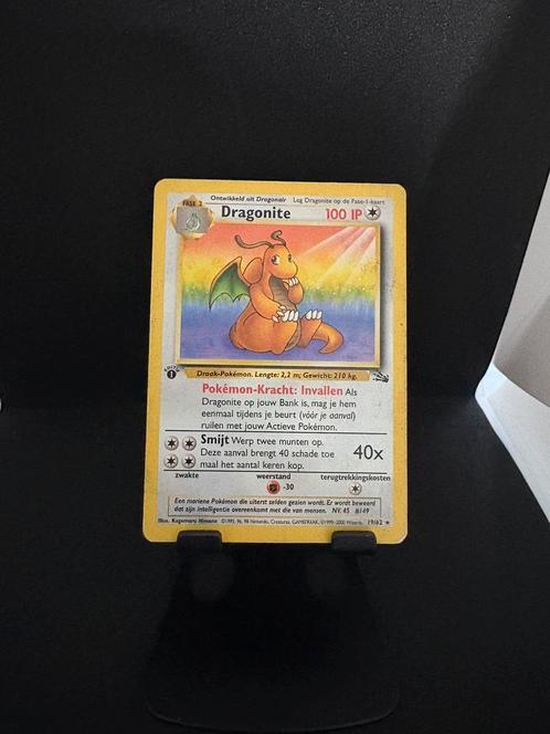 Dragonite fossil 1 edition, Hobby en Vrije tijd, Verzamelkaartspellen | Pokémon, Zo goed als nieuw, Meerdere kaarten, Foil, Ophalen of Verzenden