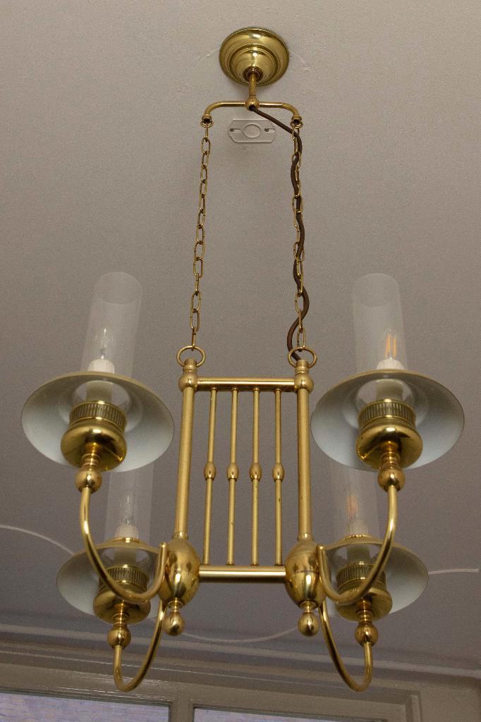 (nr.52) Prachtige Koperen/messing hallamp, Antiek en Kunst, Antiek | Lampen, Ophalen