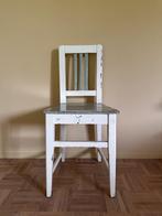 Stoel vintage - gebroken wit en groen, Huis en Inrichting, Stoelen, Ophalen, Gebruikt, Overige kleuren, Vintage