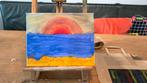 Mooi schilderij van zonsondergang, Antiek en Kunst, Ophalen of Verzenden