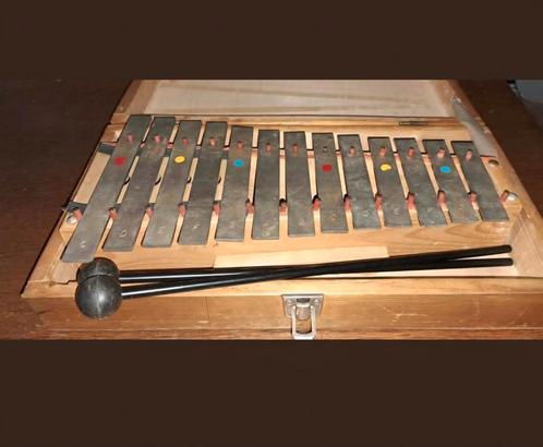 Vintage Metallofoon in Houten Koffer, Muziek en Instrumenten, Overige Muziek en Instrumenten, Gebruikt, Ophalen of Verzenden