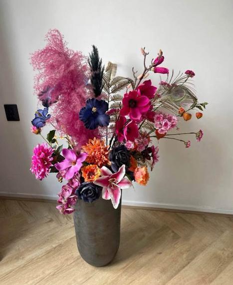 Prachtig bloemstuk in vaas, Huis en Inrichting, Woonaccessoires | Droogbloemen, Zo goed als nieuw, Ophalen