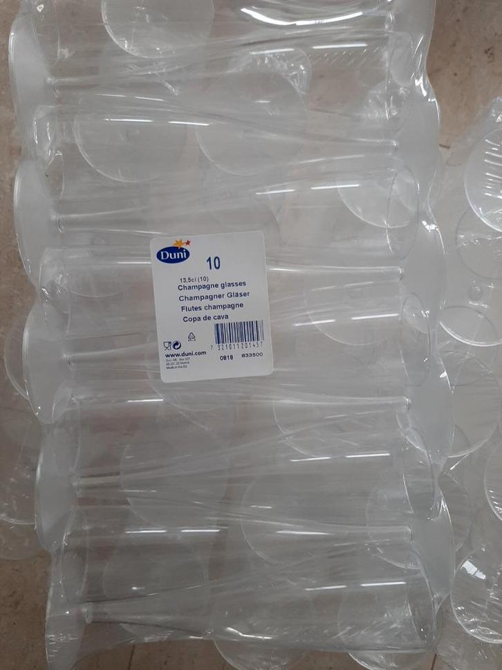 Duurzaam Wegwerp glazen borden champagne glazen, bestek etc, Huis en Inrichting, Keuken | Bestek, Rvs of Chroom, Ophalen of Verzenden