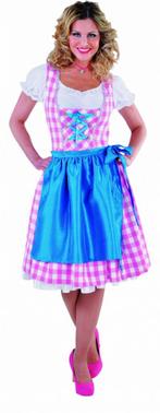 Dirndl roze met blauw schort 3-delig v € 44,95 voor € 30,95, Ophalen of Verzenden, Nieuw, Carnaval, Kleding