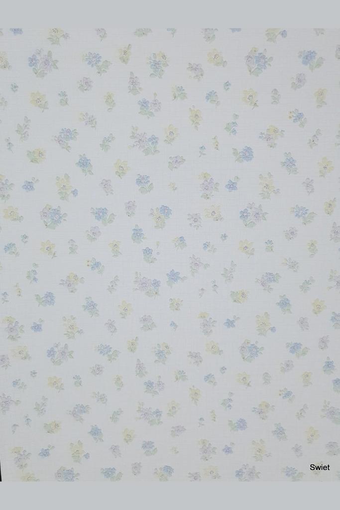 14035 Origineel vintage oud behang pastel bloemen 50s swiet, Huis en Inrichting, Stoffering | Behang, Blauw, Wit, Paars, Verzenden