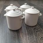 4 soepkommen/soepbeker's als mini soeppannen, Keramiek, Ophalen of Verzenden, Zo goed als nieuw, Kom(men)
