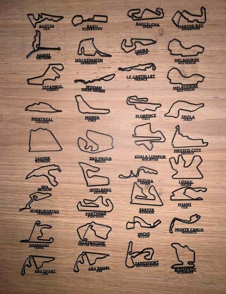 37 3d geprinte f1 circuits, Hobby en Vrije tijd, Overige Hobby en Vrije tijd, Nieuw, Ophalen of Verzenden