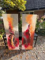 Canvas duo set schilderijen Twan van de Ven olieverf, Antiek en Kunst, Kunst | Schilderijen | Abstract, Ophalen