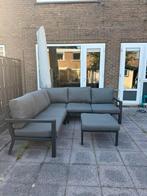 Antraciet Aluminium Hoek Lounge Set met Voetenbank, Tuin en Terras, Tuinsets en Loungesets, Ophalen, 5 zitplaatsen, Aluminium