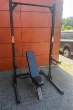 Crossmaxx Halfrack, 100kg Bumperplates, Bankje, Barbell, Sport en Fitness, Ophalen, Gebruikt