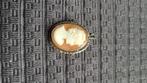 Broche damesportret camee koraal met markasiet (zilver 925), Verzenden, Zilver, Broche