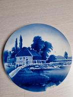 Delfts Blauw Wandbord met Molen, Antiek en Kunst, Ophalen