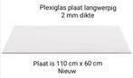 Plexiglas plaat NIEUW 110x60 cm en 2 mm dik, Ophalen, Nieuw, Minder dan 80 cm, Glasplaat