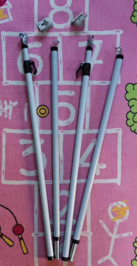 2 Glasfiber carbon frame dakliggers + 2 bevestiging blokjes, Caravans en Kamperen, Caravan accessoires, Zo goed als nieuw, Ophalen