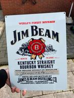 Jim beam whisky reclamebord metaal, Verzamelen, Ophalen of Verzenden, Zo goed als nieuw, Reclamebord