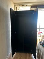 Zwarte IKEA kast met deuren en planken, Ophalen, Kunststof, Gebruikt, 50 tot 100 cm