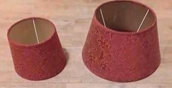 lampenkap Rood  Wandlamp  64gordijnringen, roede houders, Huis en Inrichting, Lampen | Lampenkappen, Gebruikt, 25 tot 50 cm, Rond