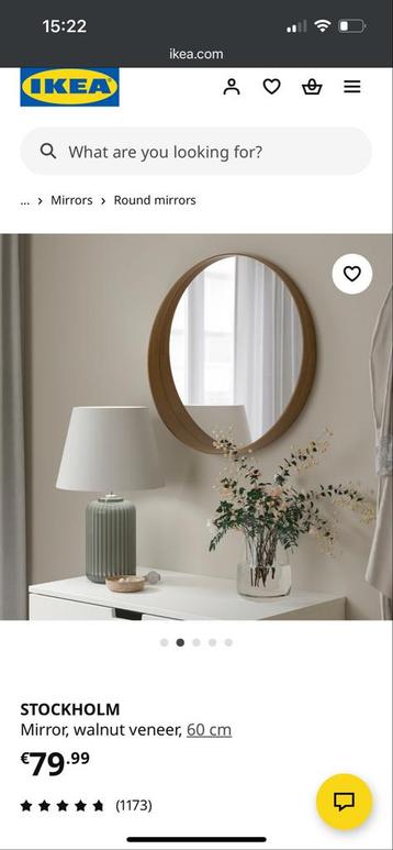 Ikea Walnoot Spiegel 60cm - Zo Goed Als Nieuw beschikbaar voor biedingen