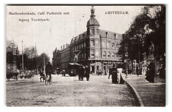 Amsterdam, Stadhouderskade, Café Parkzicht. Reprint Knoop, Verzamelen, Ansichtkaarten | Nederland, Ongelopen, Noord-Holland, 1920 tot 1940