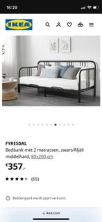 Ikea bedbank Fyresdal, Huis en Inrichting, Ophalen, Gebruikt, Zwart, Tweepersoons
