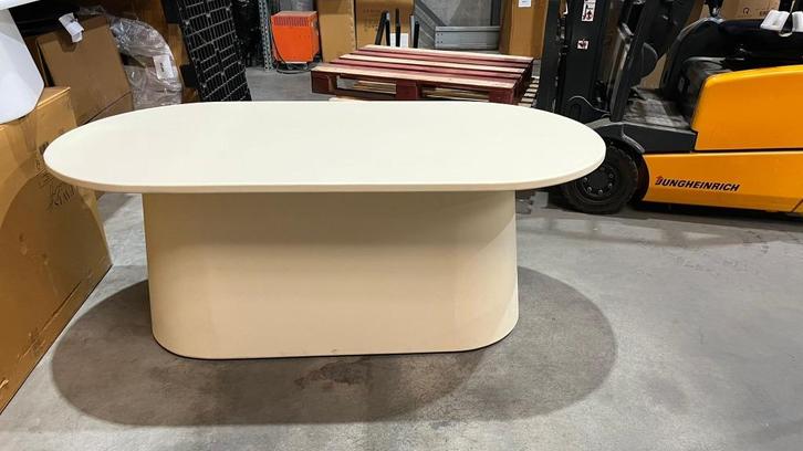 Eettafel Créme - 200x100 cm - MDF - Ovaal, Huis en Inrichting, Tafels | Eettafels, Zo goed als nieuw, 100 tot 150 cm, 200 cm of meer