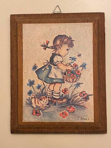 T.Jones bloemen plukken ingelijste afbeelding beschikbaar voor biedingen