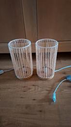 Set van 2 decoratieve lampen, Huis en Inrichting, Lampen | Tafellampen, Hout, Ophalen of Verzenden, Zo goed als nieuw, Modern