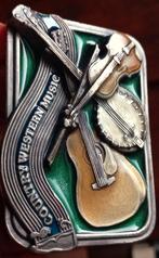 Vintage Belt Buckle Country Western Music Bergamot 1984, Ophalen of Verzenden, Zo goed als nieuw, Losse buckle of gesp