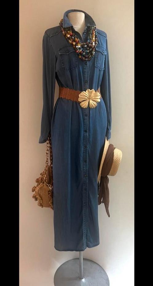 Pauw Madeleine 38/40 maxi midi jeans jurk blouse jas, Kleding | Dames, Gelegenheidskleding, Zo goed als nieuw, Overige typen, Maat 38/40 (M)