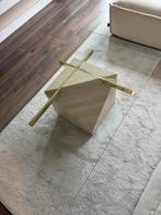 Designer salontafel Artedi travertin en glas, Ophalen, 50 tot 100 cm, Minder dan 50 cm, Rechthoekig