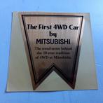 Oude sticker.  The First 4WD Car by MITSUBISHI., Verzamelen, Ophalen of Verzenden, Zo goed als nieuw