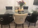 Compleet eettafel met 6 stoelen, Huis en Inrichting, Tafels | Eettafels, Ophalen, 200 cm of meer, 50 tot 100 cm, Zo goed als nieuw