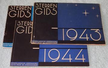 3x Sterrengids 1943 / 1944 / 1967 astronomische almanak beschikbaar voor biedingen