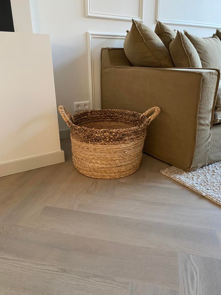 Rieten mand Zara Home, Ophalen, Zo goed als nieuw, Rond, Riet