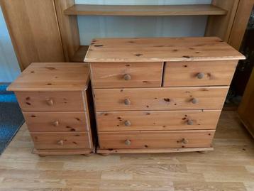 Set massief grenen ladekasten – 1 grote en 1 kleine beschikbaar voor biedingen