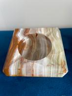 Vintage onyx asbak | bruin-groen gemêleerd | 1960-1970, Antiek en Kunst, Ophalen of Verzenden