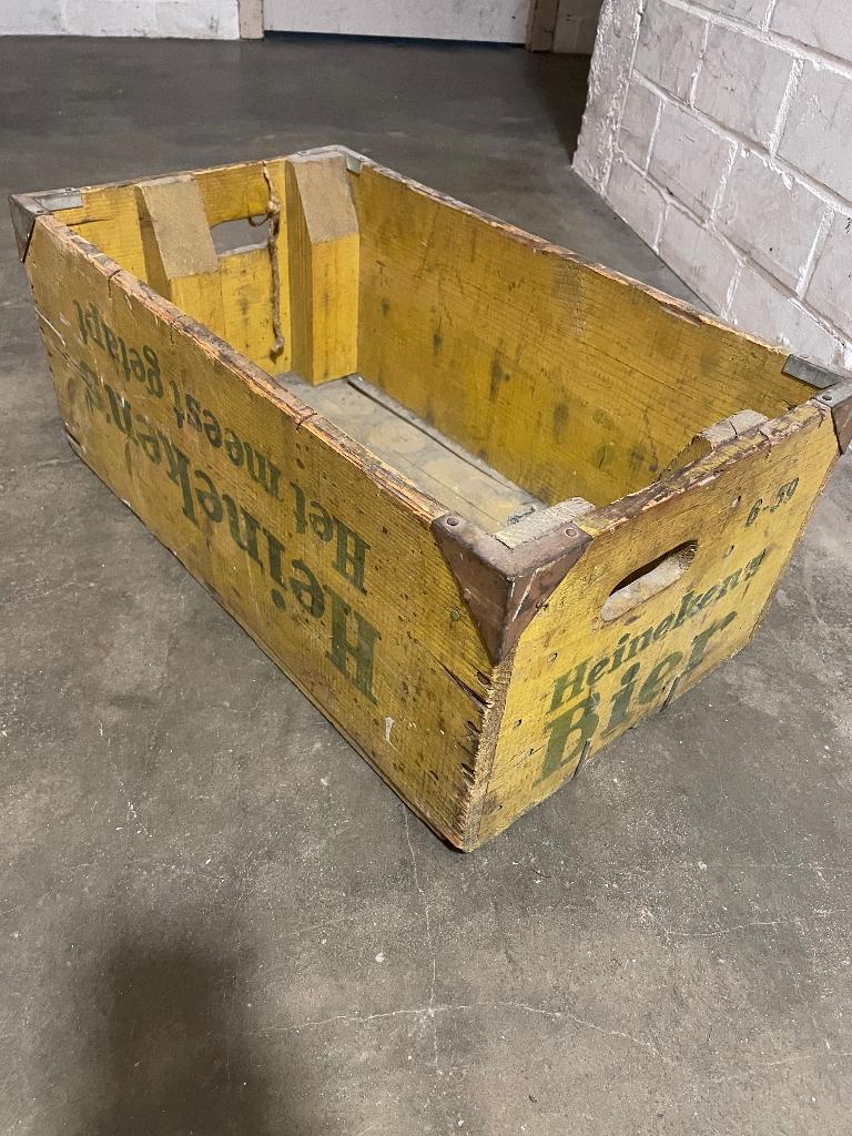 Vintage houten Heineken kratje 6-59 Uniek zeldzaam !, Ophalen, Gebruikt, Overige typen, Heineken