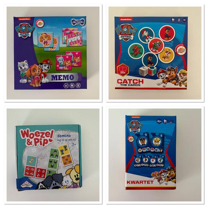 Leuke Spelletjes Set - Paw Patrol, Woezel & Pip, Hobby en Vrije tijd, Gezelschapsspellen | Bordspellen, Zo goed als nieuw, Een of twee spelers