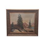 Vintage Berglandschap schilderij van Batoni, midden20e eeuw, Ophalen of Verzenden