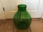 Glazen groene fles, Huis en Inrichting, Woonaccessoires | Vazen, Ophalen of Verzenden, Minder dan 50 cm, Groen, Glas