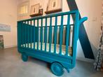 Laurette Baby Bed La Roulotte - 60x120 cm - Blauw, Ophalen, Zo goed als nieuw, Rechthoekig, In hoogte verstelbaar