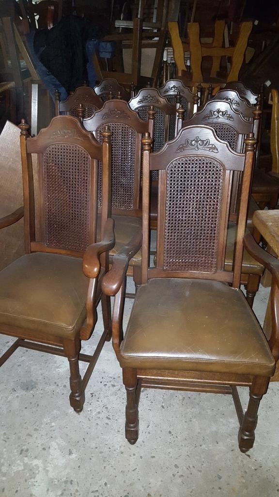 Klassiek eiken eetkamers stoelen, Huis en Inrichting, Stoelen, Gebruikt, Bruin, Ophalen