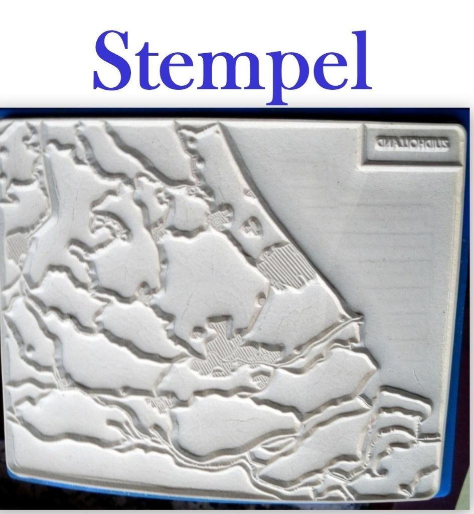 Oude ongebruikte school Provincie stempel van Zuid Holland, Hobby en Vrije tijd, Stempelen, Ophalen of Verzenden, Zo goed als nieuw